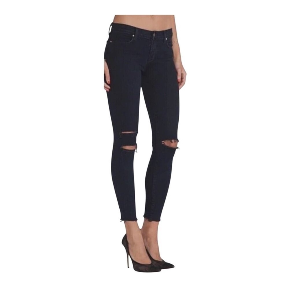 J Brand Women's Dark Blue Distressed Skinny Jeans